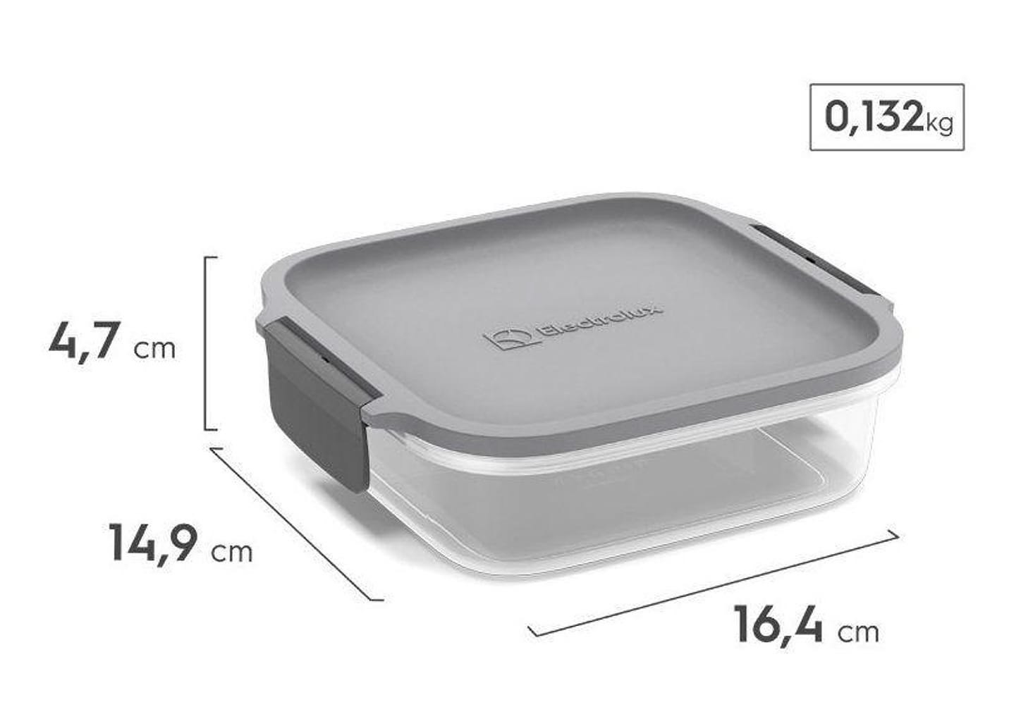 Jogo de Potes de Plástico Hermético Electrolux Retangular Experience 3 Unidades