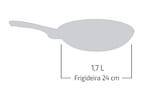 Frigideira Antiaderente Rochedo de Alumínio Stone Pro Preto e Cinza 24cm