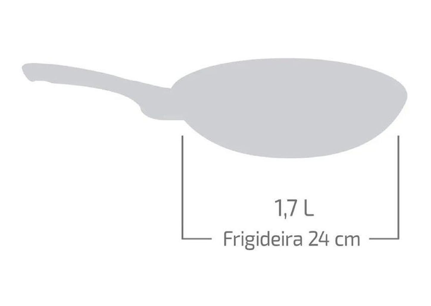 Frigideira Antiaderente Rochedo de Alumínio Stone Pro Preto e Cinza 24cm