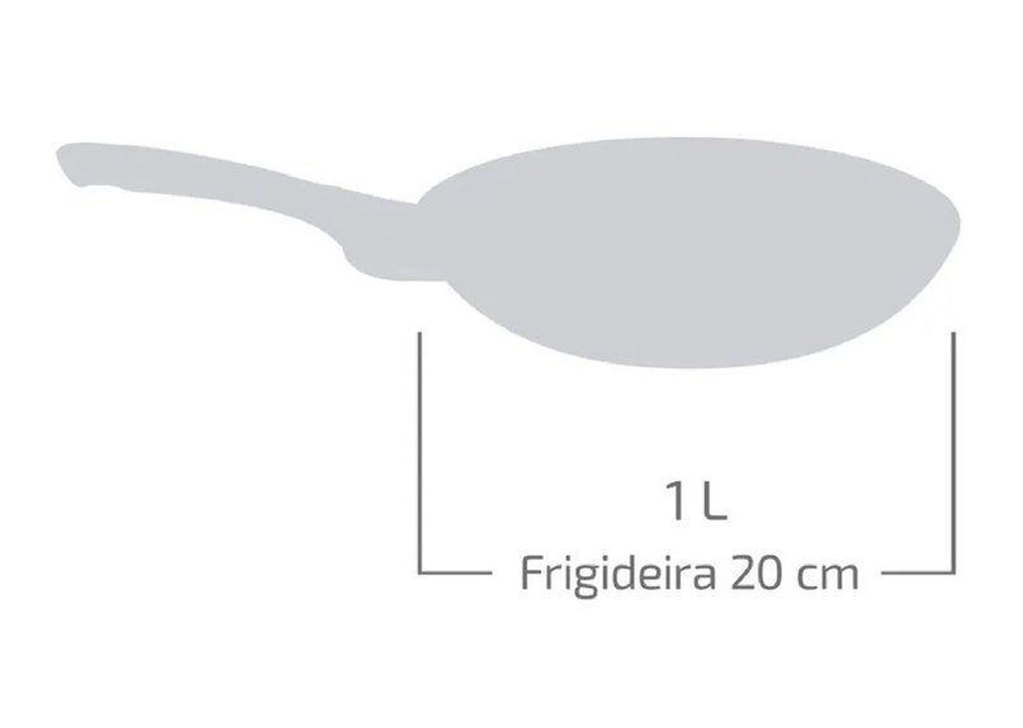 Frigideira Antiaderente Rochedo de Alumínio Stone Pro Preto e Cinza 20cm