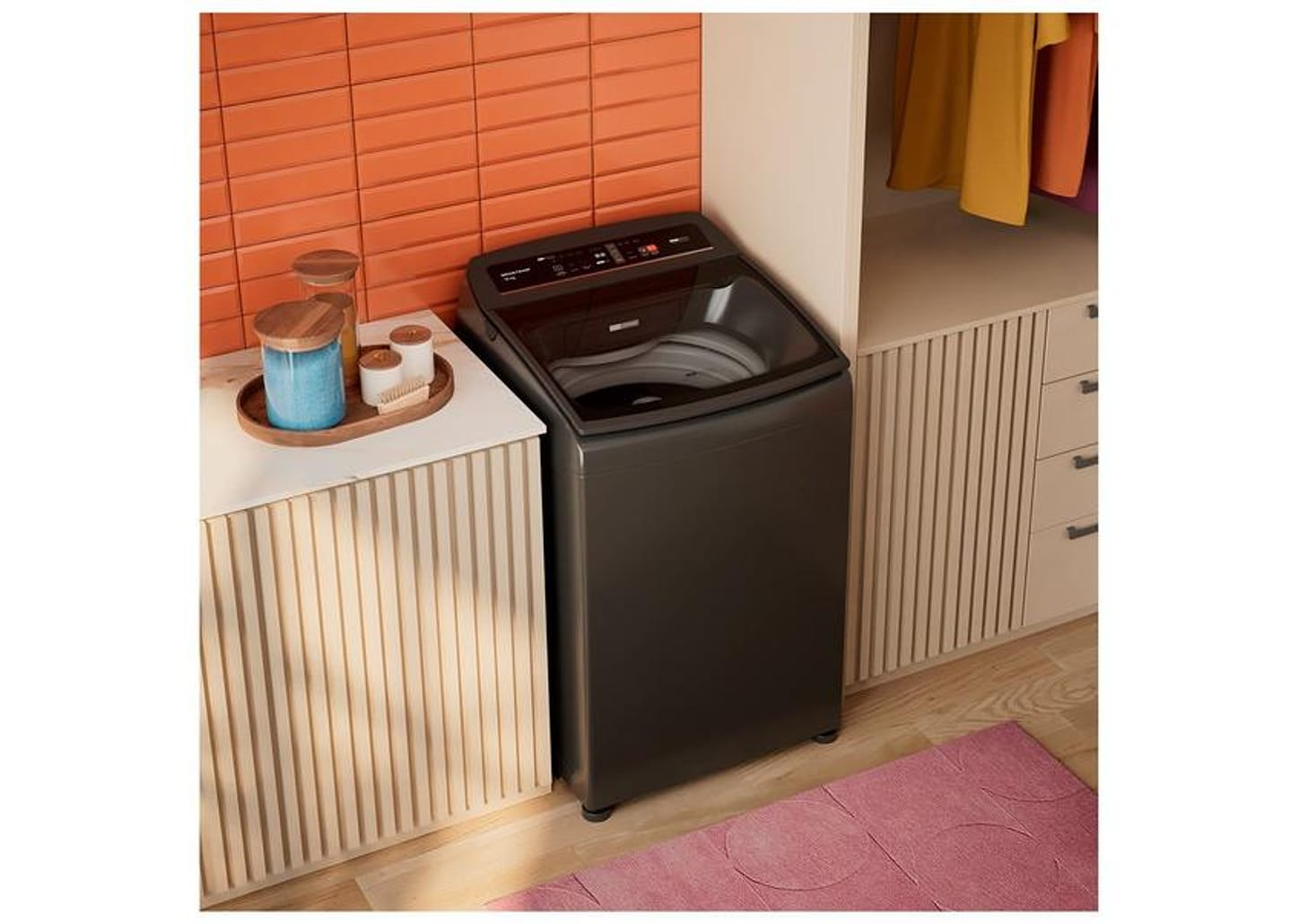 Lavadora de Roupas Brastemp 16kg Cesto Inox 12 Programas de Lavagem Cinza BWT16A9