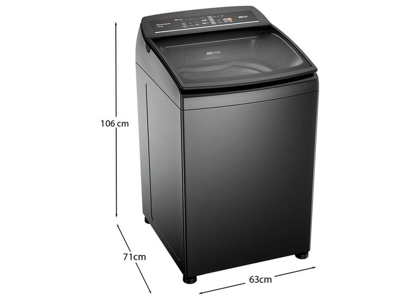 Lavadora de Roupas Brastemp 16kg Cesto Inox 12 Programas de Lavagem Cinza BWT16A9
