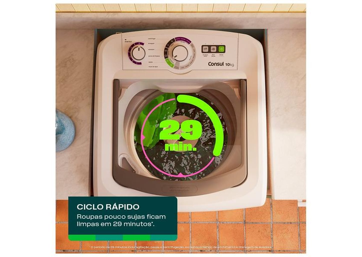 Lavadora de Roupas Consul 10kg 16 Programas de Lavagem Branca CWB10BB