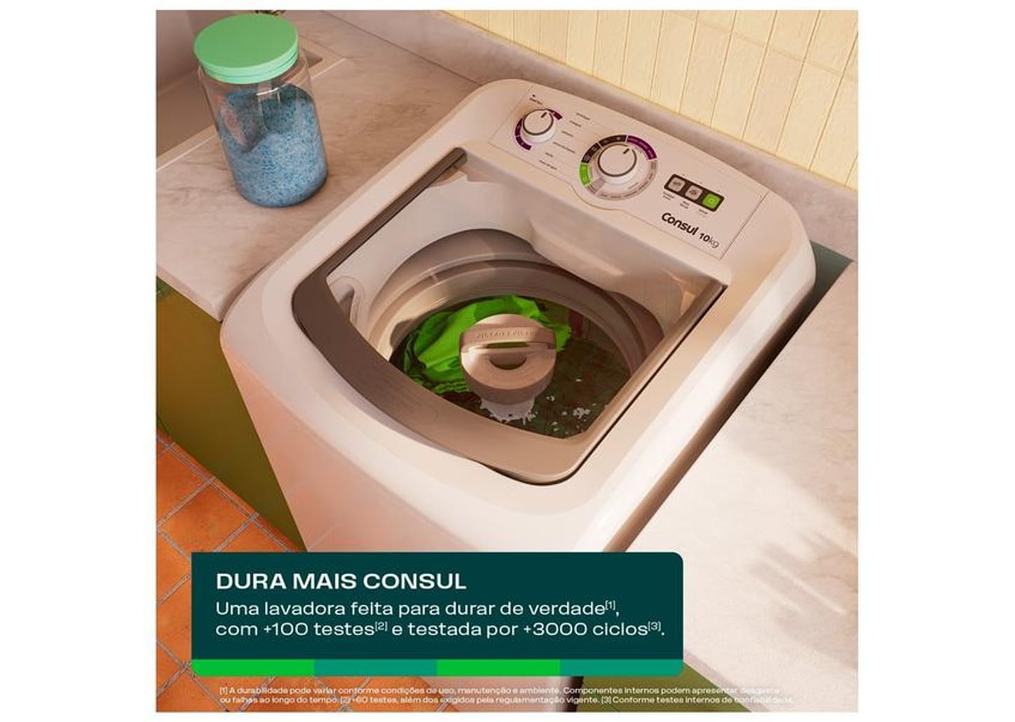 Lavadora de Roupas Consul 10kg 16 Programas de Lavagem Branca CWB10BB