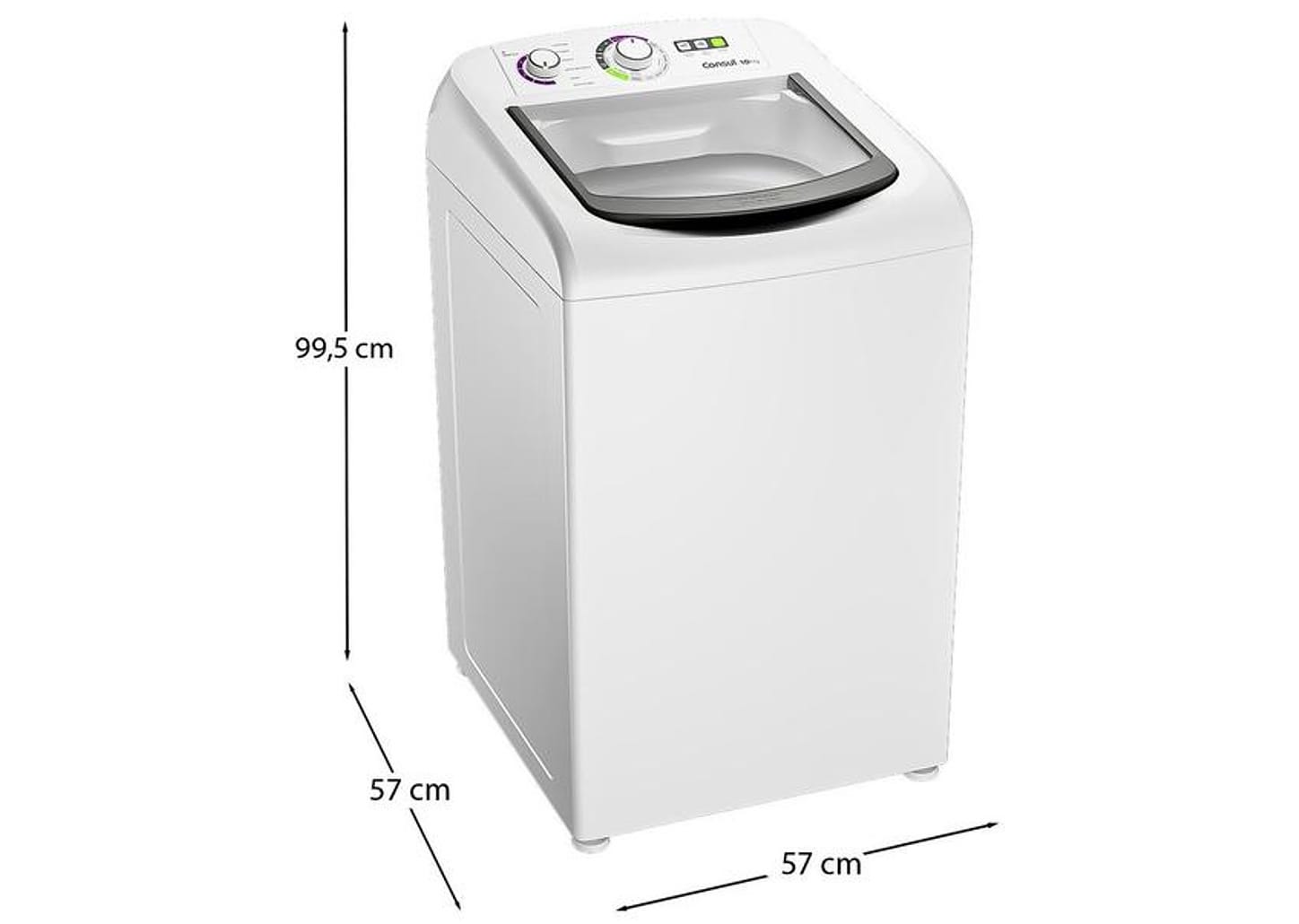 Lavadora de Roupas Consul 10kg 16 Programas de Lavagem Branca CWB10BB