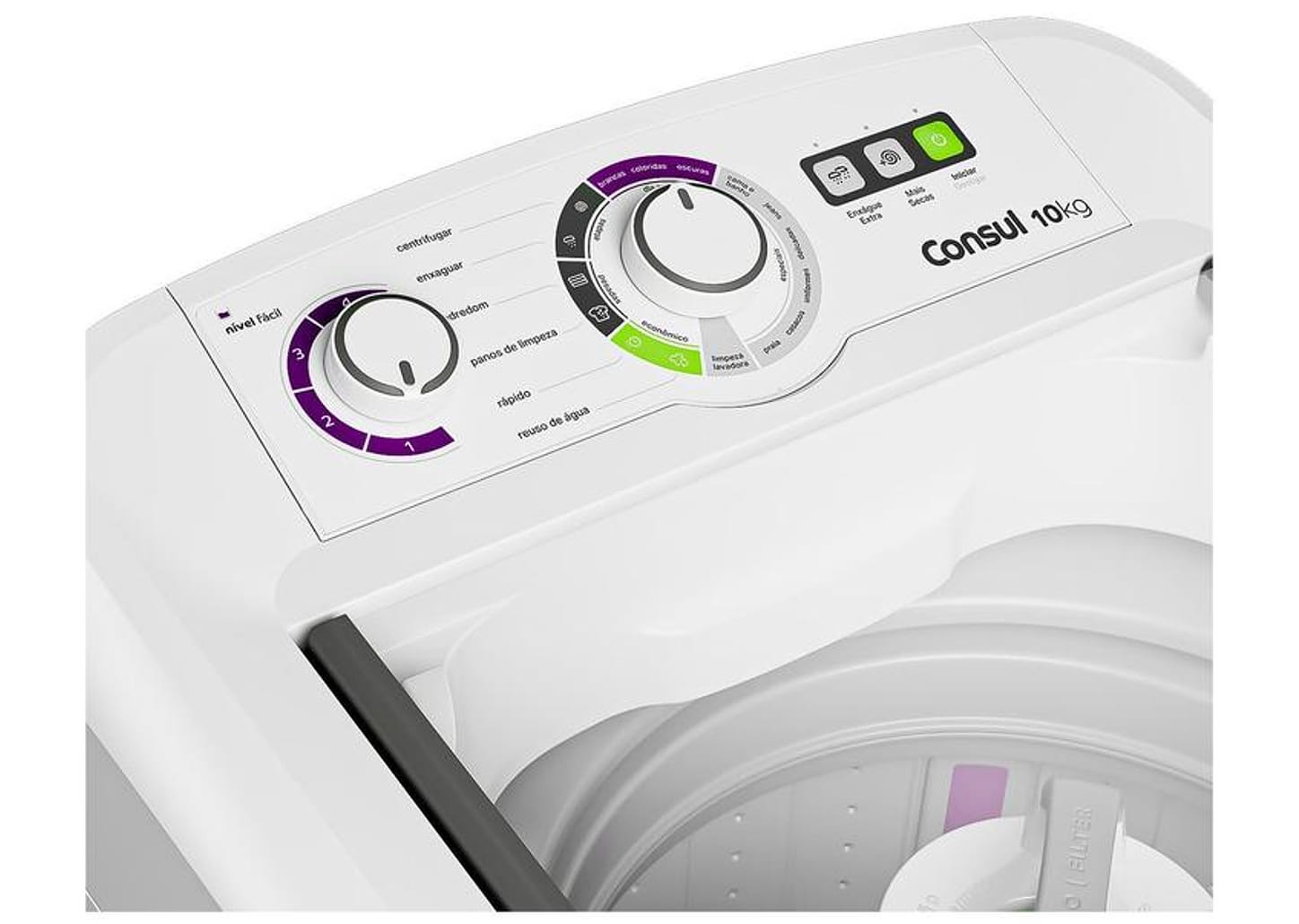Lavadora de Roupas Consul 10kg 16 Programas de Lavagem Branca CWB10BB
