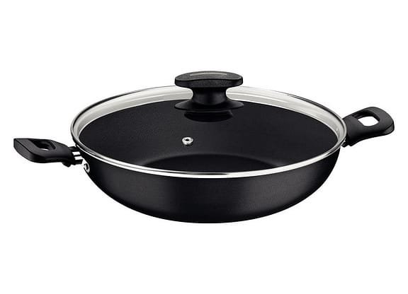 Panela Wok Tramontina Com Tampa Alumínio Antiaderente Starflon Max Loreto Grafite 28cm