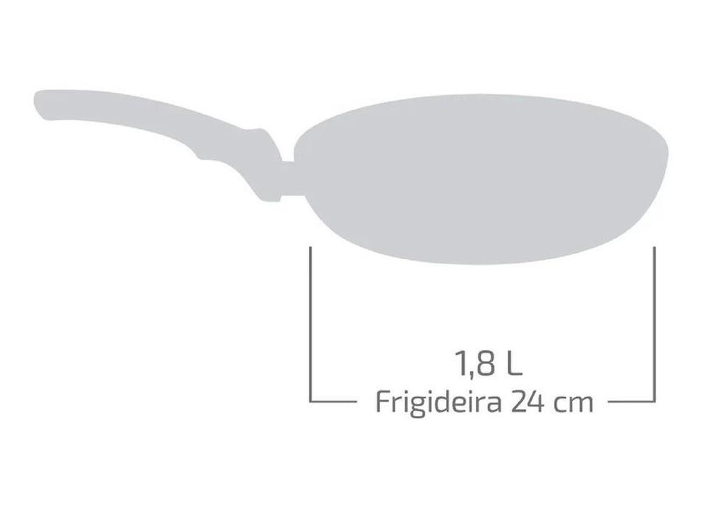 Frigideira Antiaderente Rochedo de Alumínio Natural Stone Cinza Claro 24cm