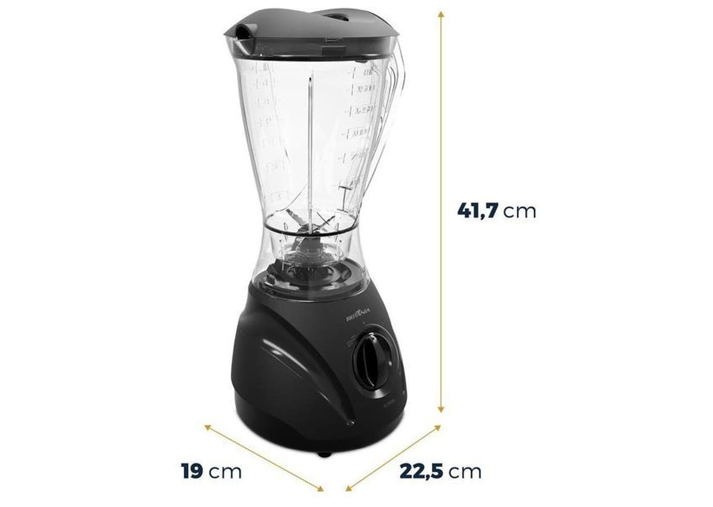 Liquidificador Britânia BLQ900A Plástico 600W 2,1L Preto 33102310
