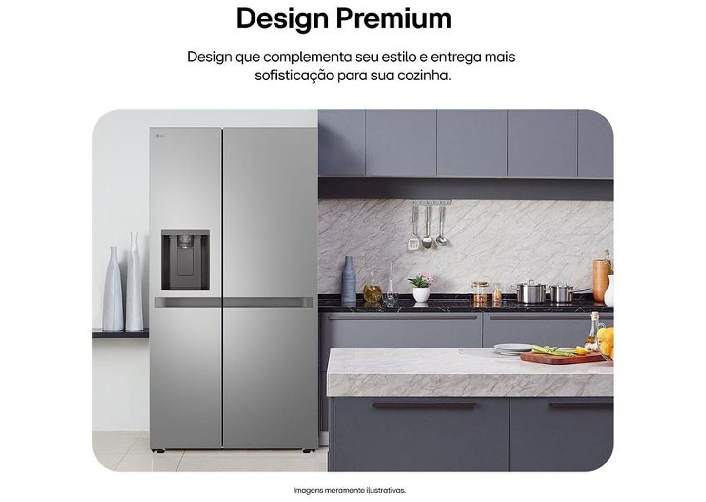 Geladeira/Refrigerador LG Smart Frost Free Side by Side Inox Look 638L GC-L267KLQX Bivolt
