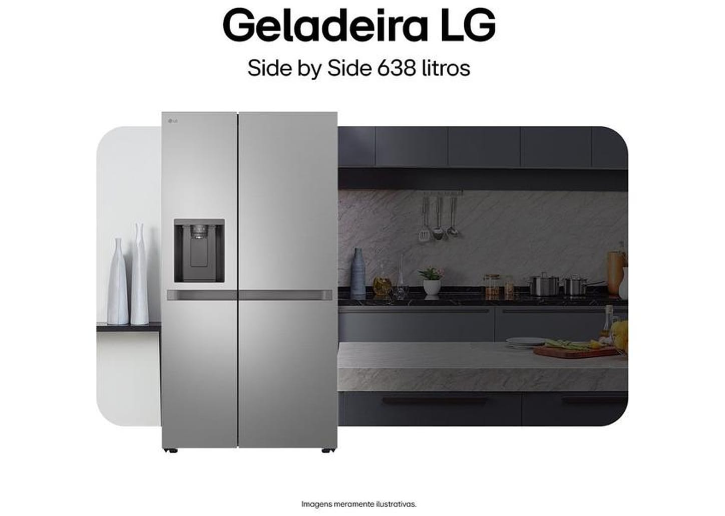 Geladeira/Refrigerador LG Smart Frost Free Side by Side Inox Look 638L GC-L267KLQX Bivolt