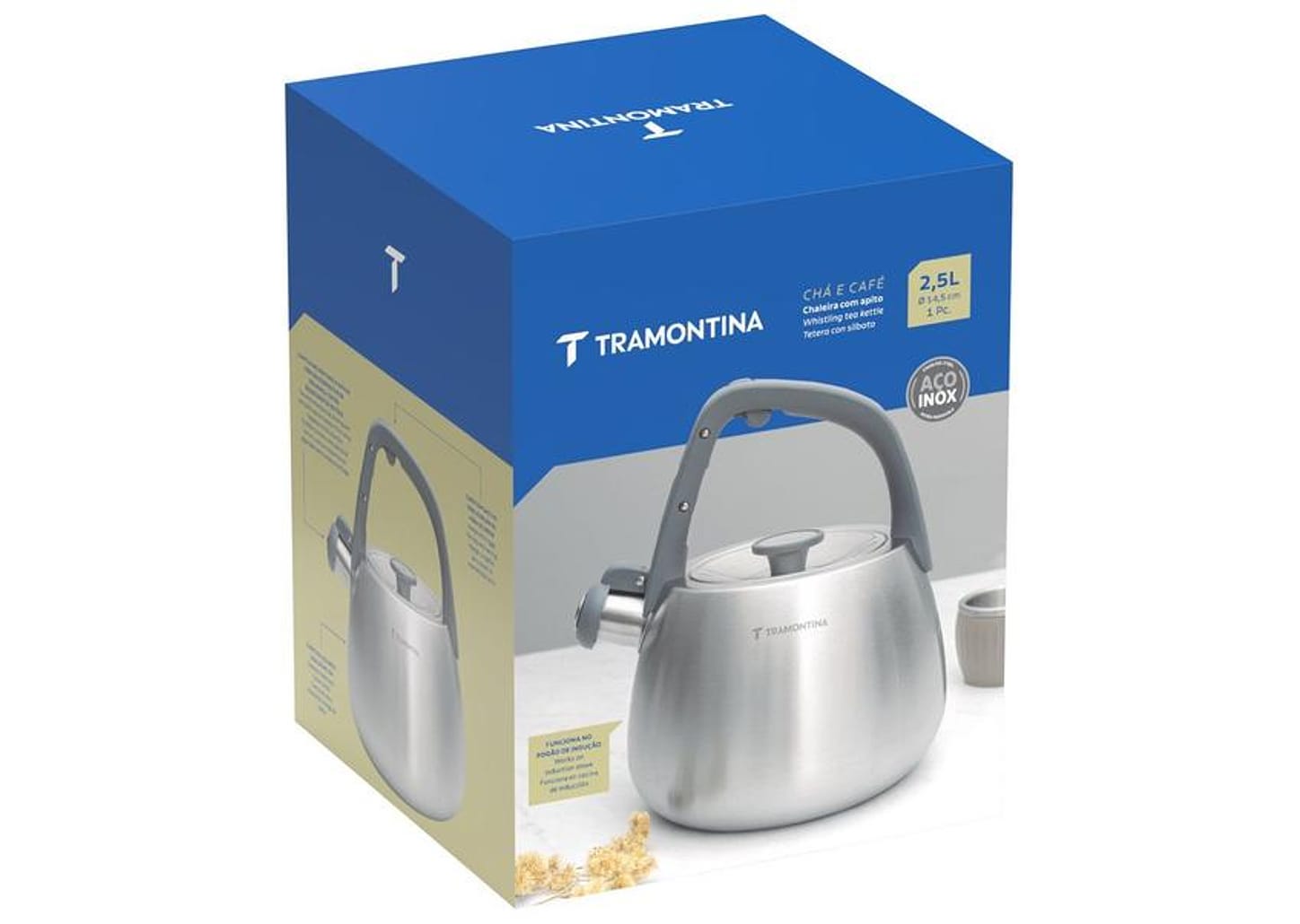 Chaleira Tramontina Inox com Apito 2,5L 61488250