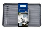 Escorredor de Louça Tramontina Plurale Grafite e Inox 9 Pratos com Porta Talheres
