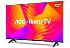 Smart TV 32" AOC HD DLED Série 5155 32S5155/78G Roku TV 2025