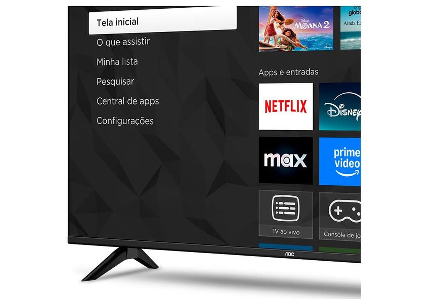 Smart TV 32" AOC HD DLED Série 5155 32S5155/78G Roku TV 2025