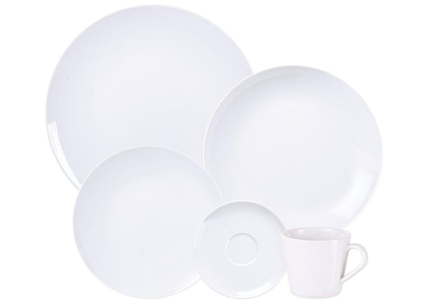 Aparelho de Jantar e Chá 20 Peças Tramontina Redondo Porcelana Branco Sophia