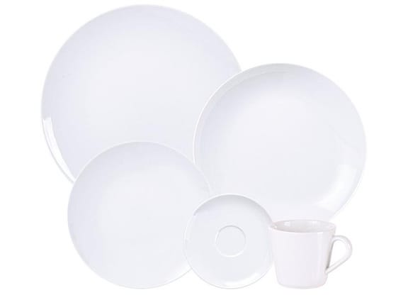 Aparelho de Jantar e Chá 20 Peças Tramontina Redondo Porcelana Branco Sophia