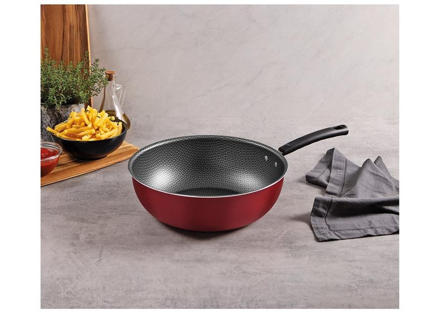 Frigideira Funda Antiaderente Tramontina de Alumínio Versalhes Vermelho 28cm