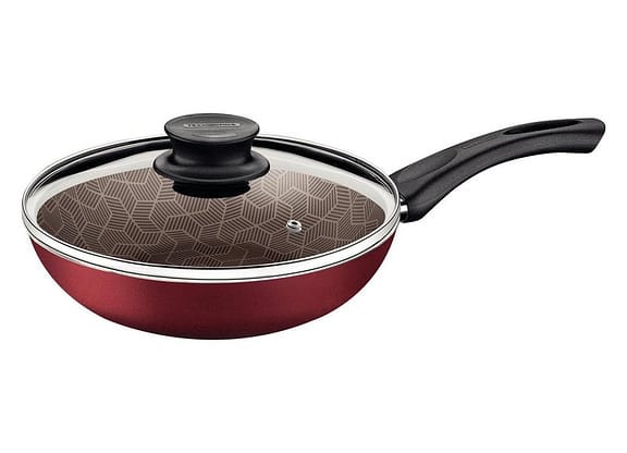 Frigideira Funda Antiaderente Tramontina de Alumínio com Tampa Paris Vermelho 26cm