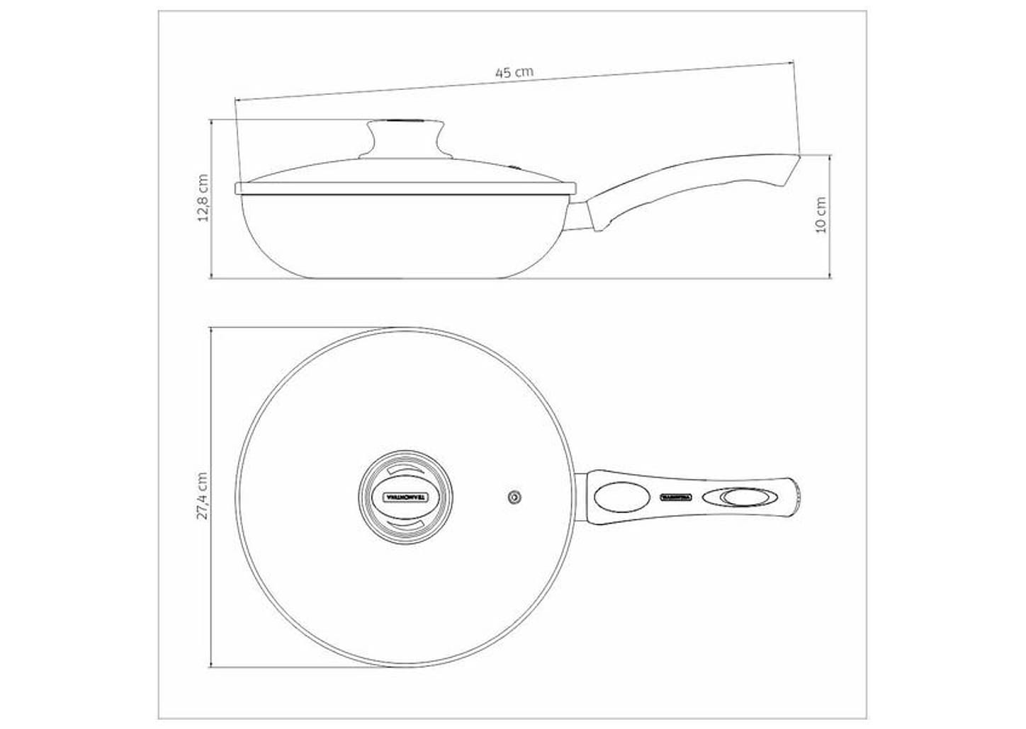 Frigideira Funda Antiaderente Tramontina de Alumínio com Tampa Paris Chumbo 26cm