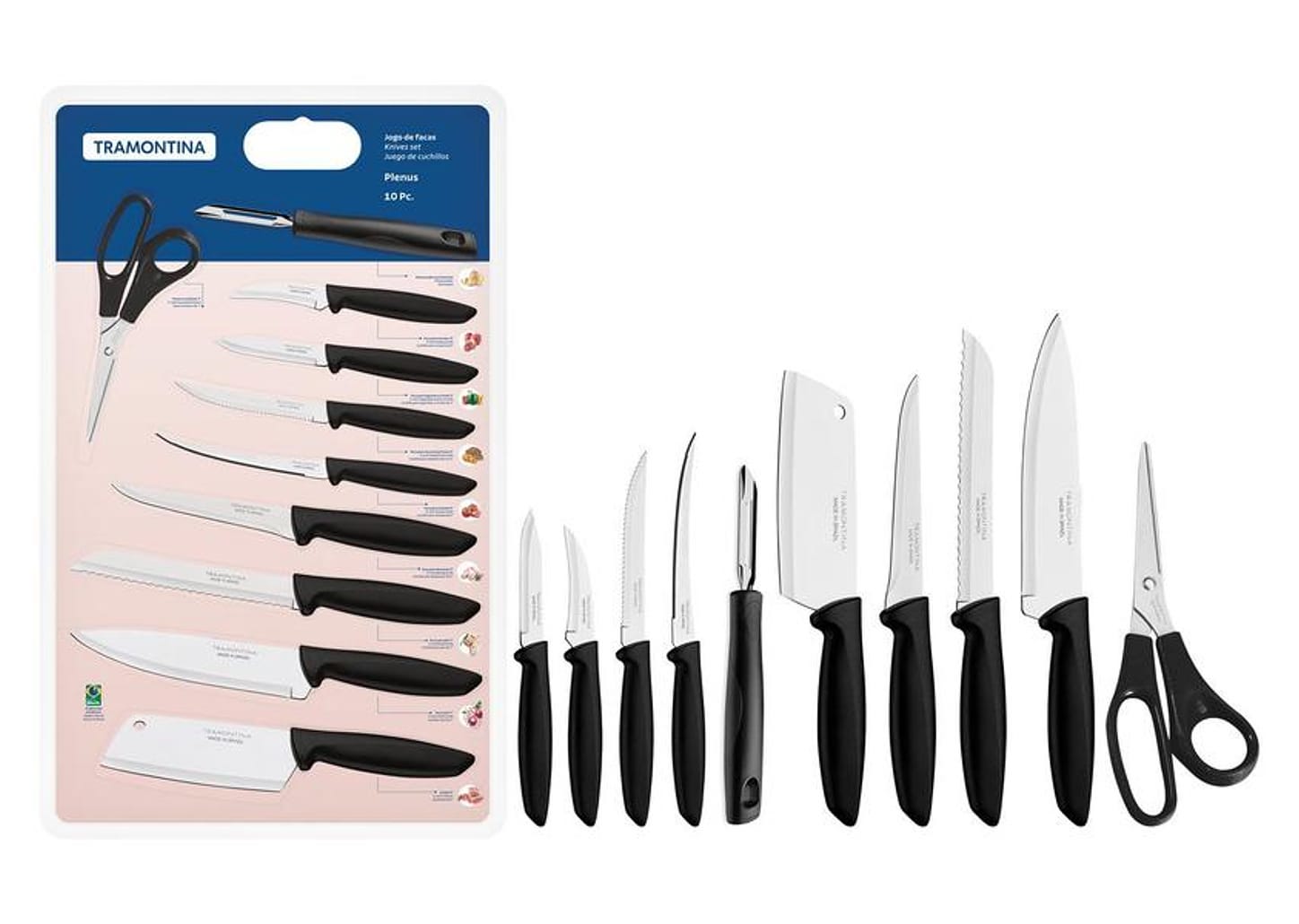 Jogo de Facas Tramontina Inox Plenus 10 Peças