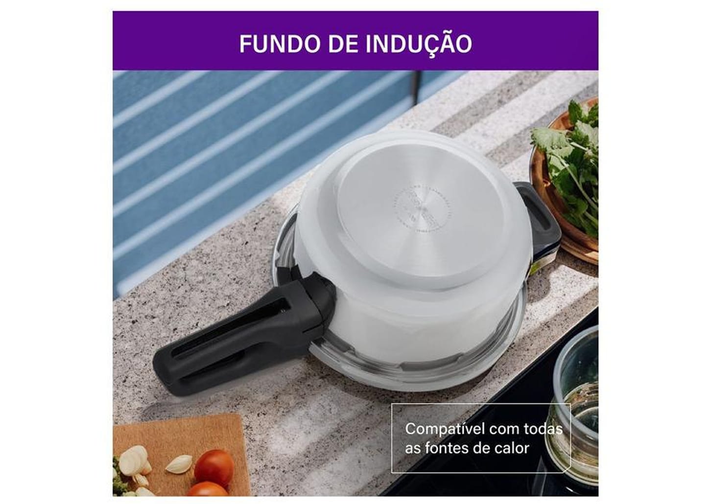 Panela de Pressão Rochedo 6L Inox Indução Trendy