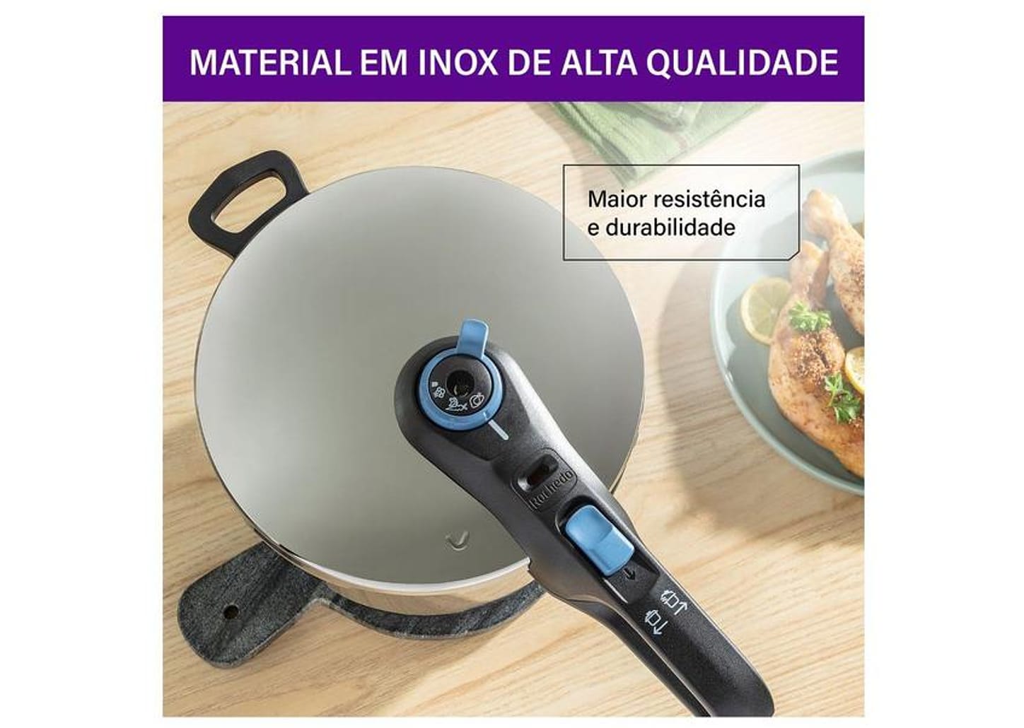 Panela de Pressão Rochedo 6L Inox Indução Trendy