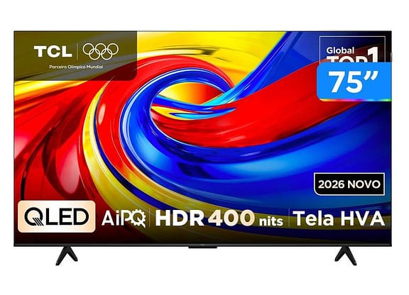 Smart TV 75" TCL 4K UHD QLED 75P7L Google TV 2026