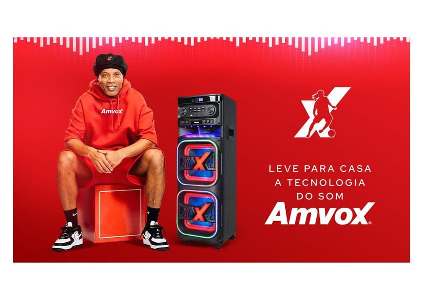Caixa de Som Torre Amvox ATX 2108M Quadradinho Bluetooth 2100W Amplificada