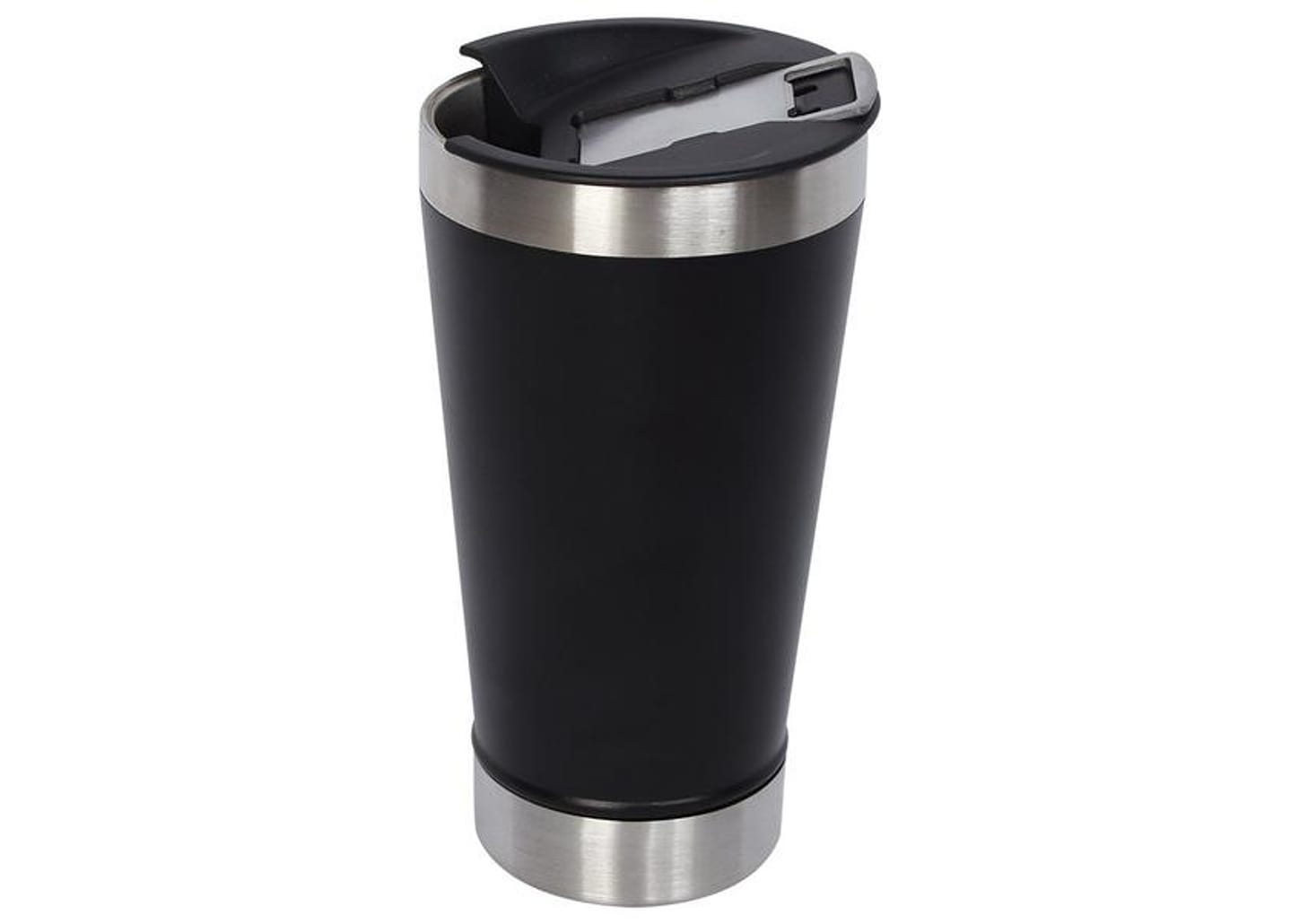 Copo Térmico Fratelli para Cerveja Premium Preto 400ml com Tampa e Abridor