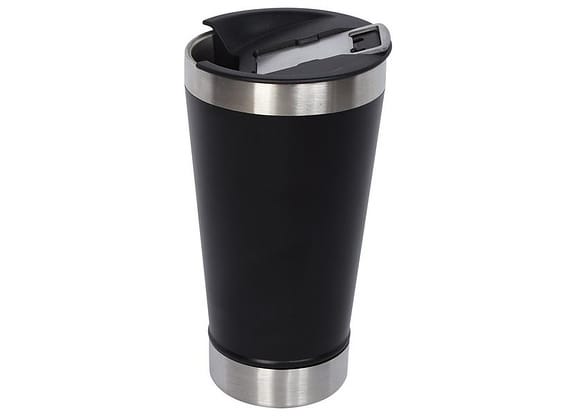Copo Térmico Fratelli para Cerveja Premium Preto 400ml com Tampa e Abridor