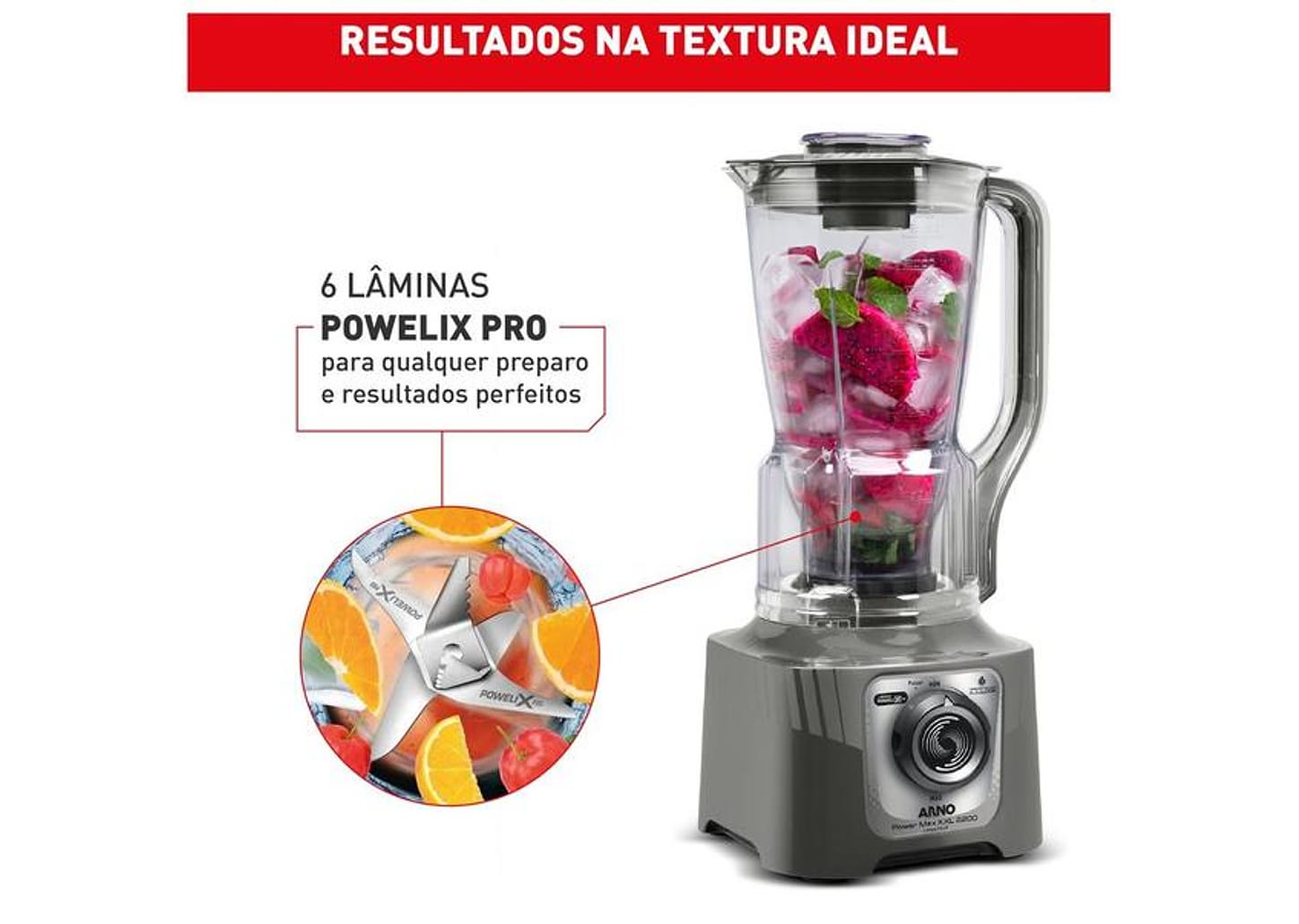 Liquidificador Arno Power Max XXL 2200 Cinza LN87