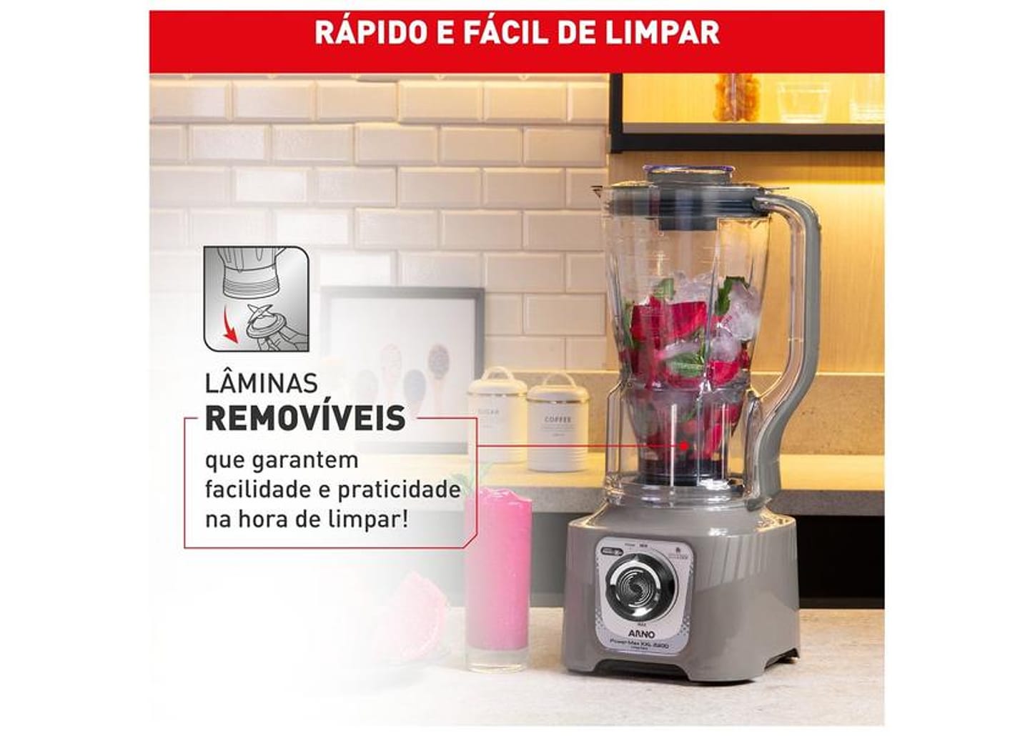 Liquidificador Arno Power Max XXL 2200 Cinza LN87
