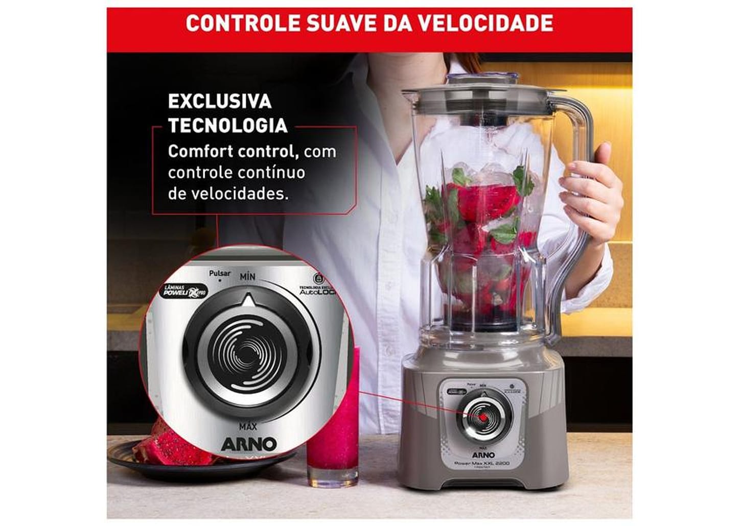 Liquidificador Arno Power Max XXL 2200 Cinza LN87