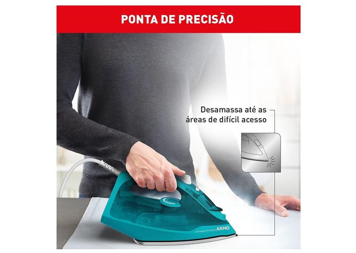 Ferro de Passar Roupa a Vapor Arno Ultragliss Protect FUP1 Turquesa 1830009392