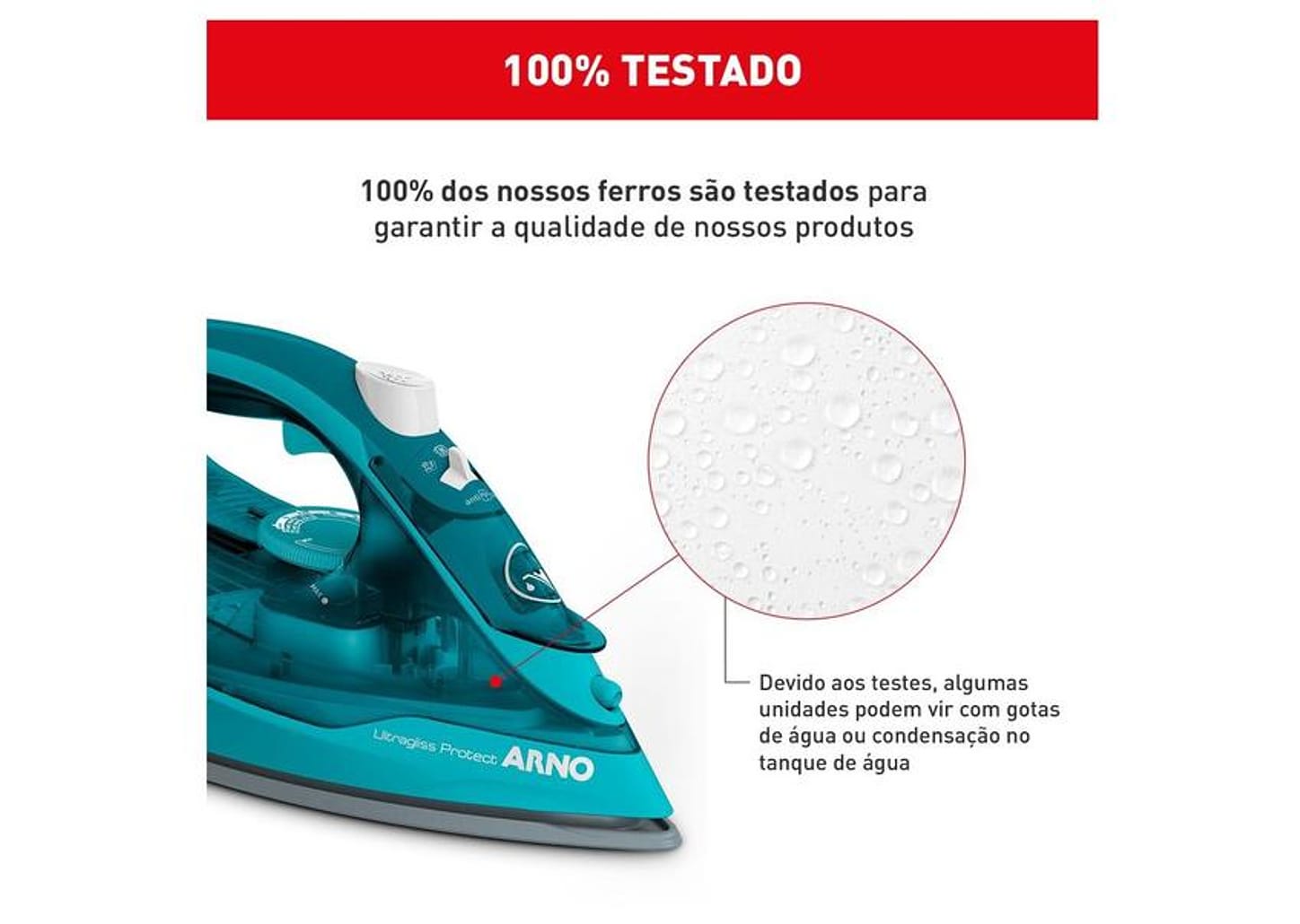 Ferro de Passar Roupa a Vapor Arno Ultragliss Protect FUP1 Turquesa 1830009392