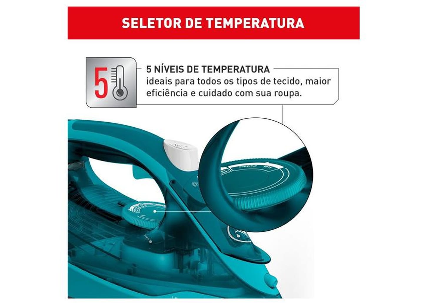 Ferro de Passar Roupa a Vapor Arno Ultragliss Protect FUP1 Turquesa 1830009393