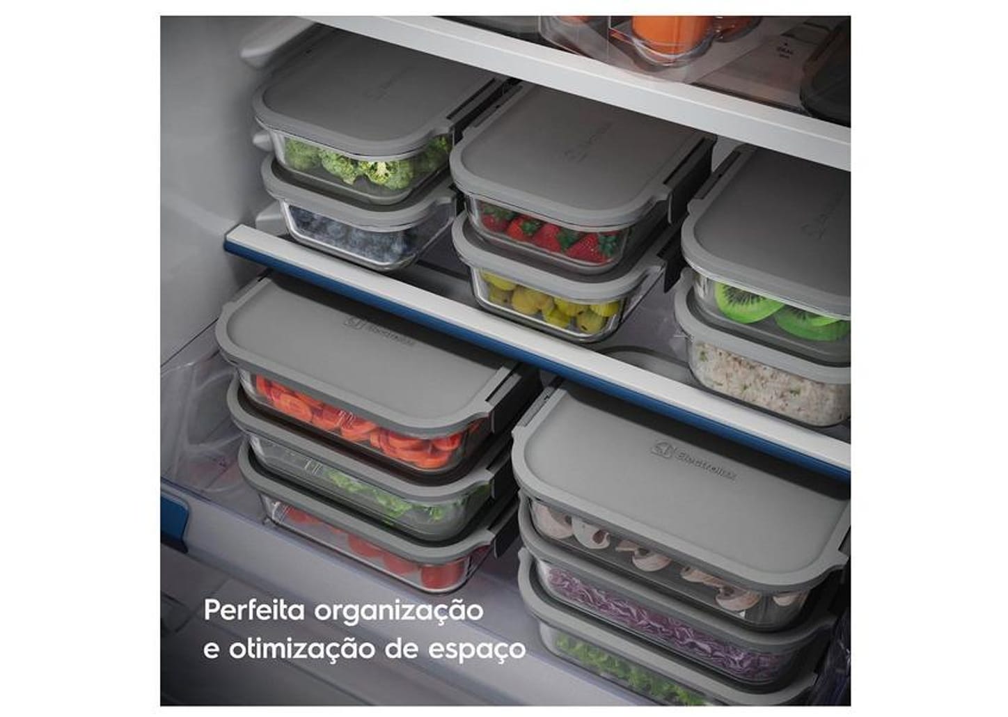 Jogo de Potes de Vidro Hermético Electrolux com Tampa Retangular 1,04L Experience 2 Peças