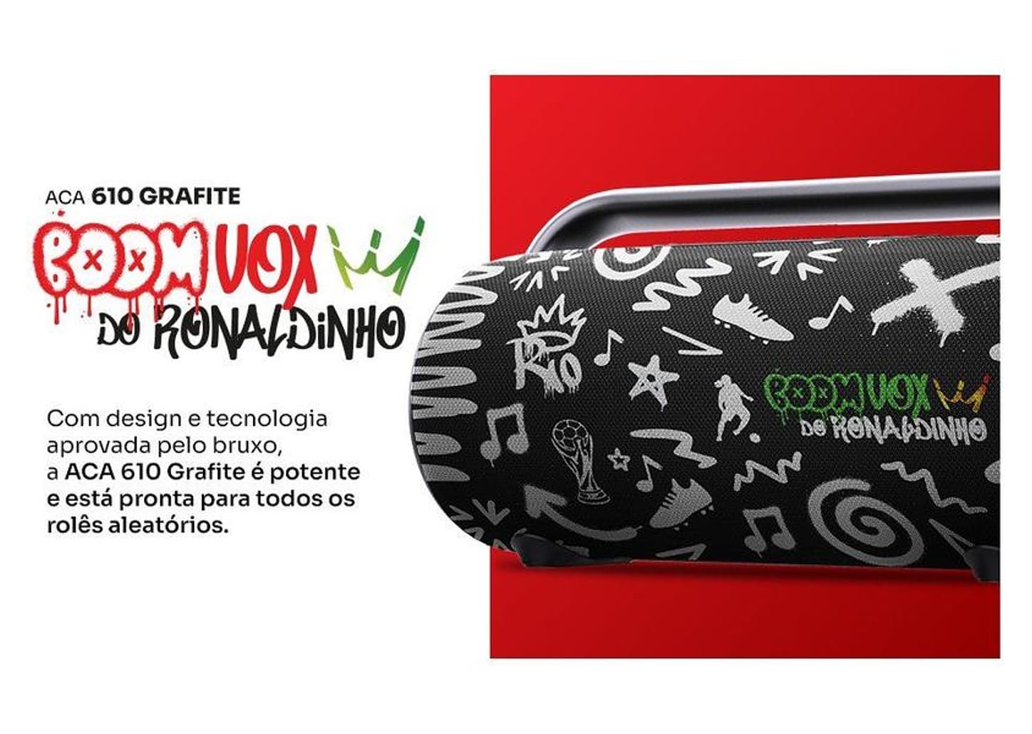 Caixa de Som Amplificada Bluetooth Amvox Boom Vox ACA 610W RMS USB