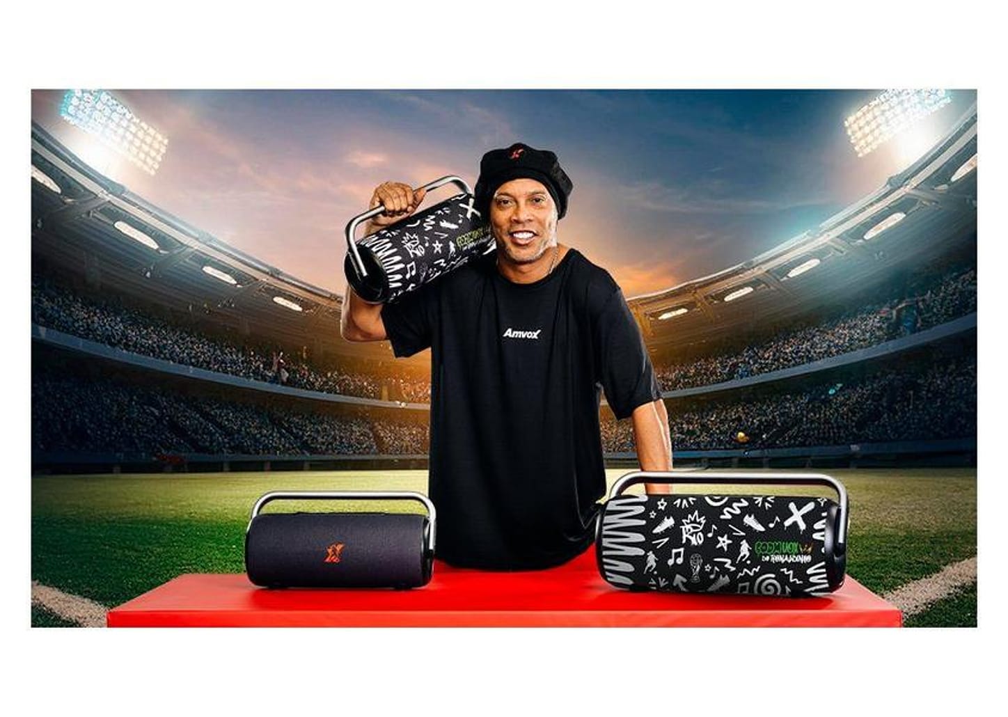 Caixa de Som Amplificada Bluetooth Amvox Boom Vox ACA 610W RMS USB