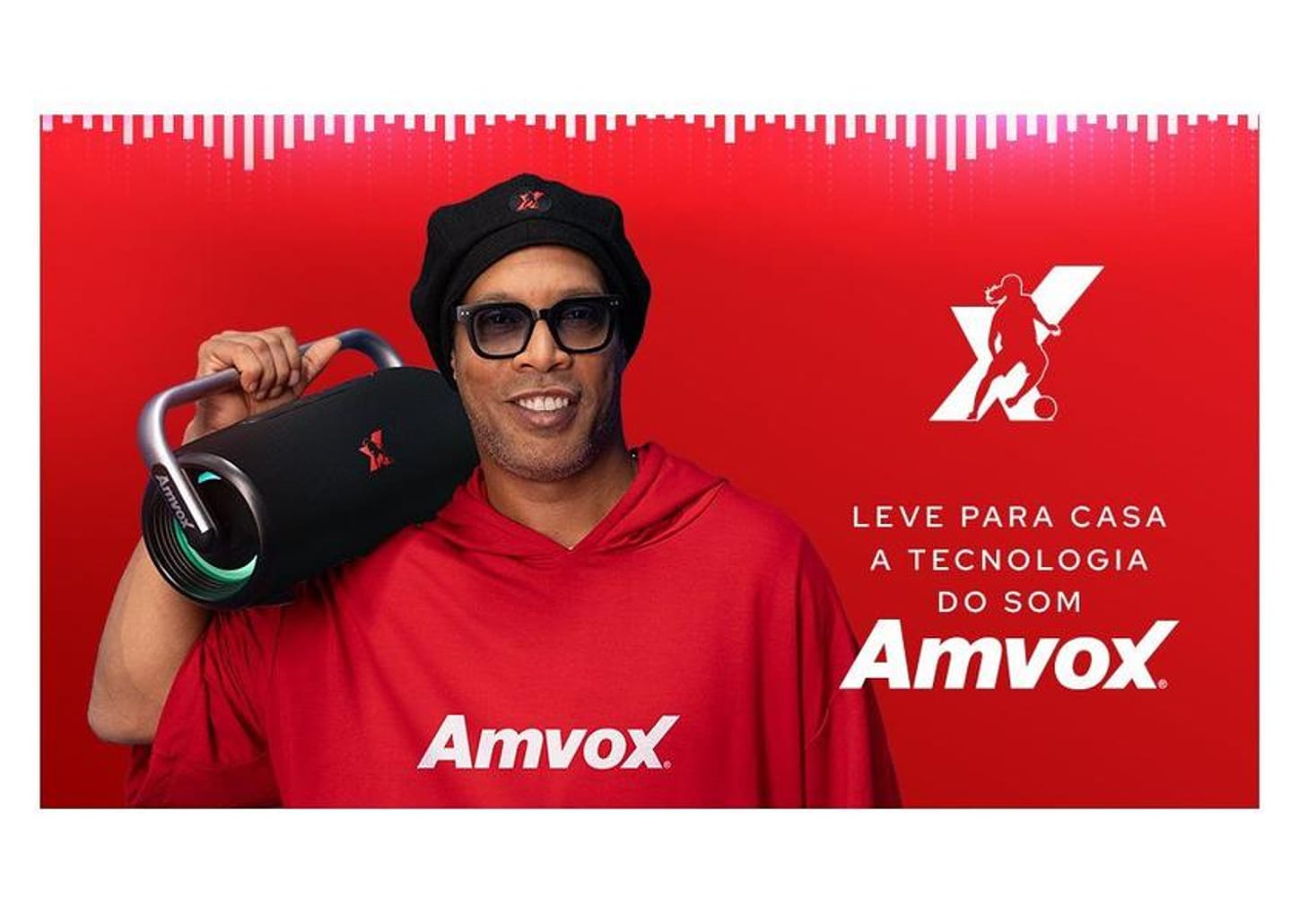 Caixa de Som Amplificada Bluetooth Amvox Boom Vox ACA 610W RMS USB