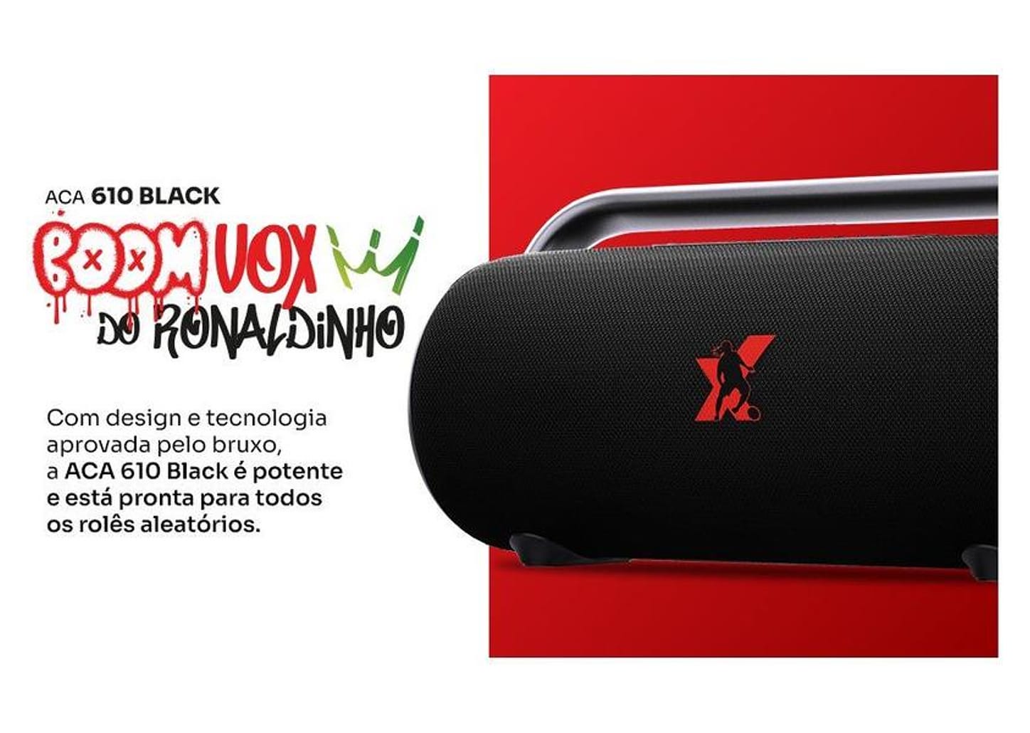 Caixa de Som Amplificada Bluetooth Amvox Boom Vox ACA 610W RMS USB