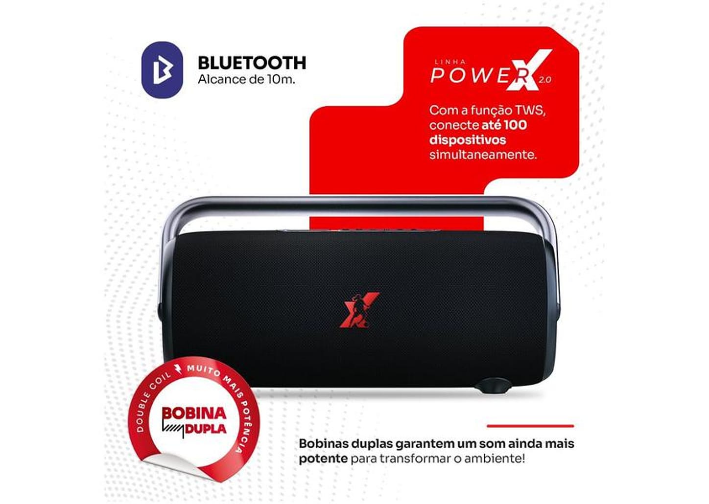 Caixa de Som Amplificada Bluetooth Amvox Boom Vox ACA 610W RMS USB