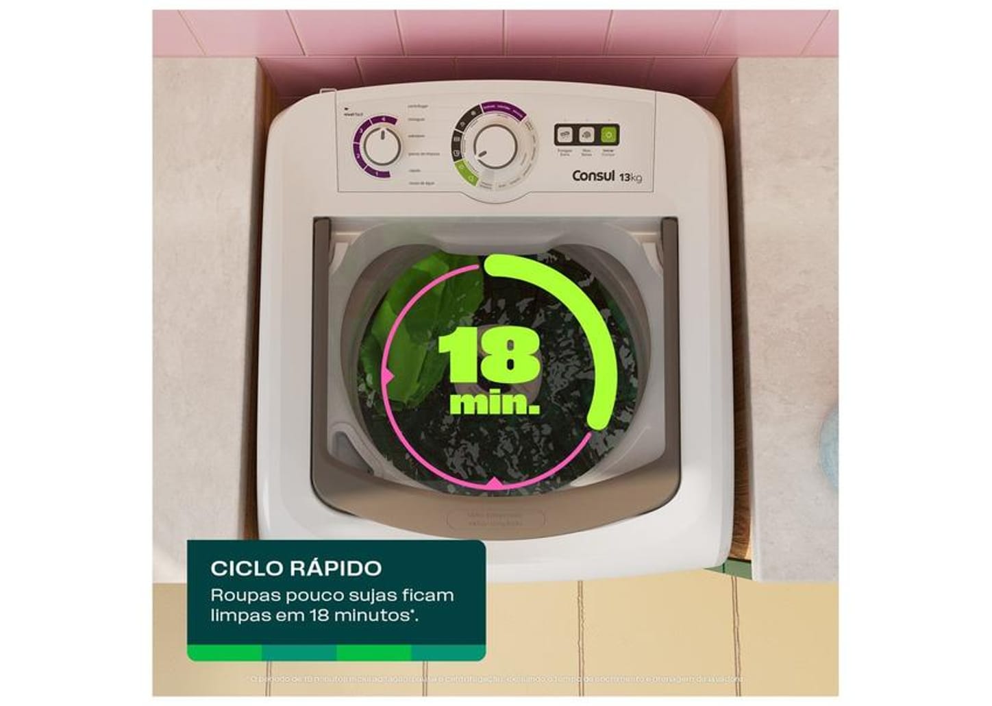 Lavadora de Roupas Consul 13kg Cesto Inox 16 Programas de Lavagem Branca CWH13AB