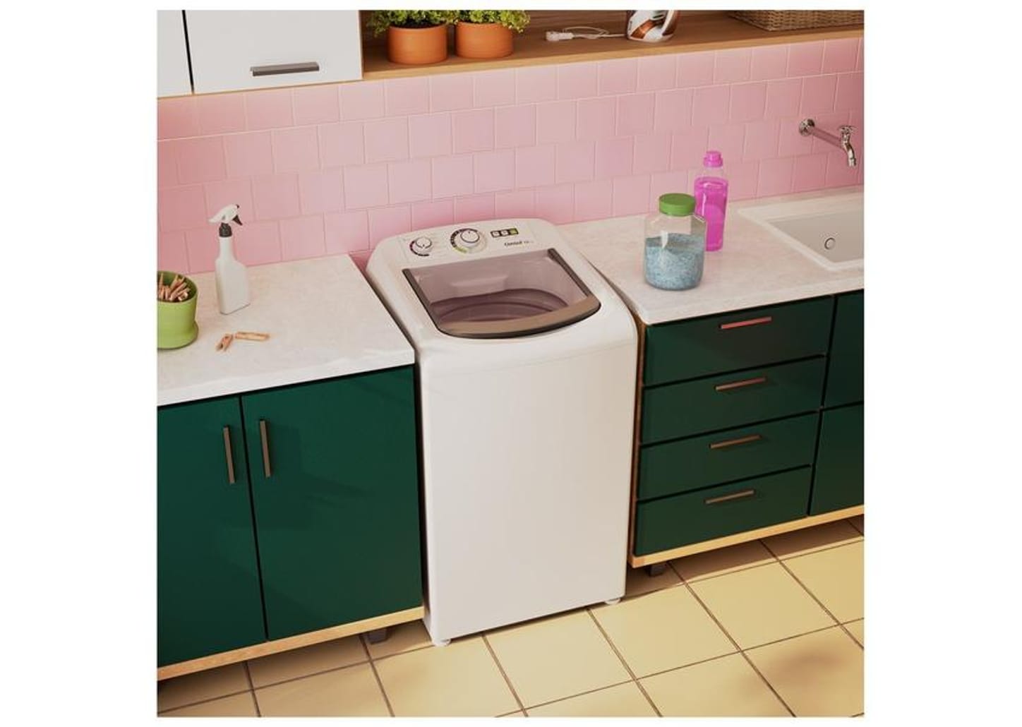 Lavadora de Roupas Consul 13kg Cesto Inox 16 Programas de Lavagem Branca CWH13AB
