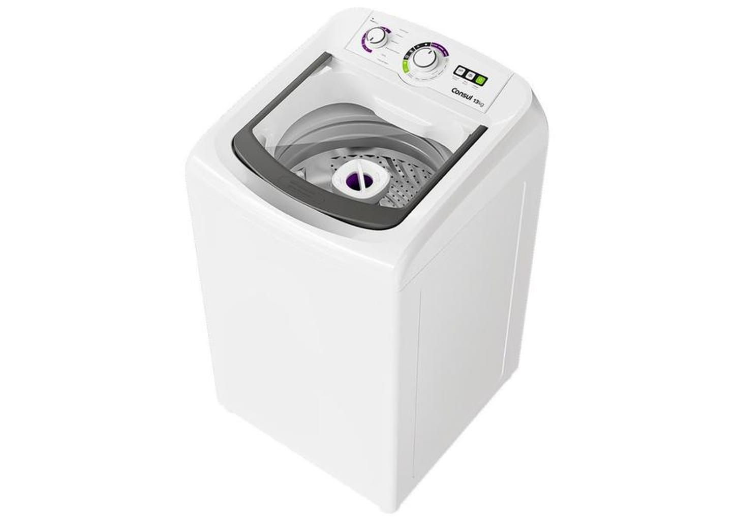 Lavadora de Roupas Consul 13kg Cesto Inox 16 Programas de Lavagem Branca CWH13AB