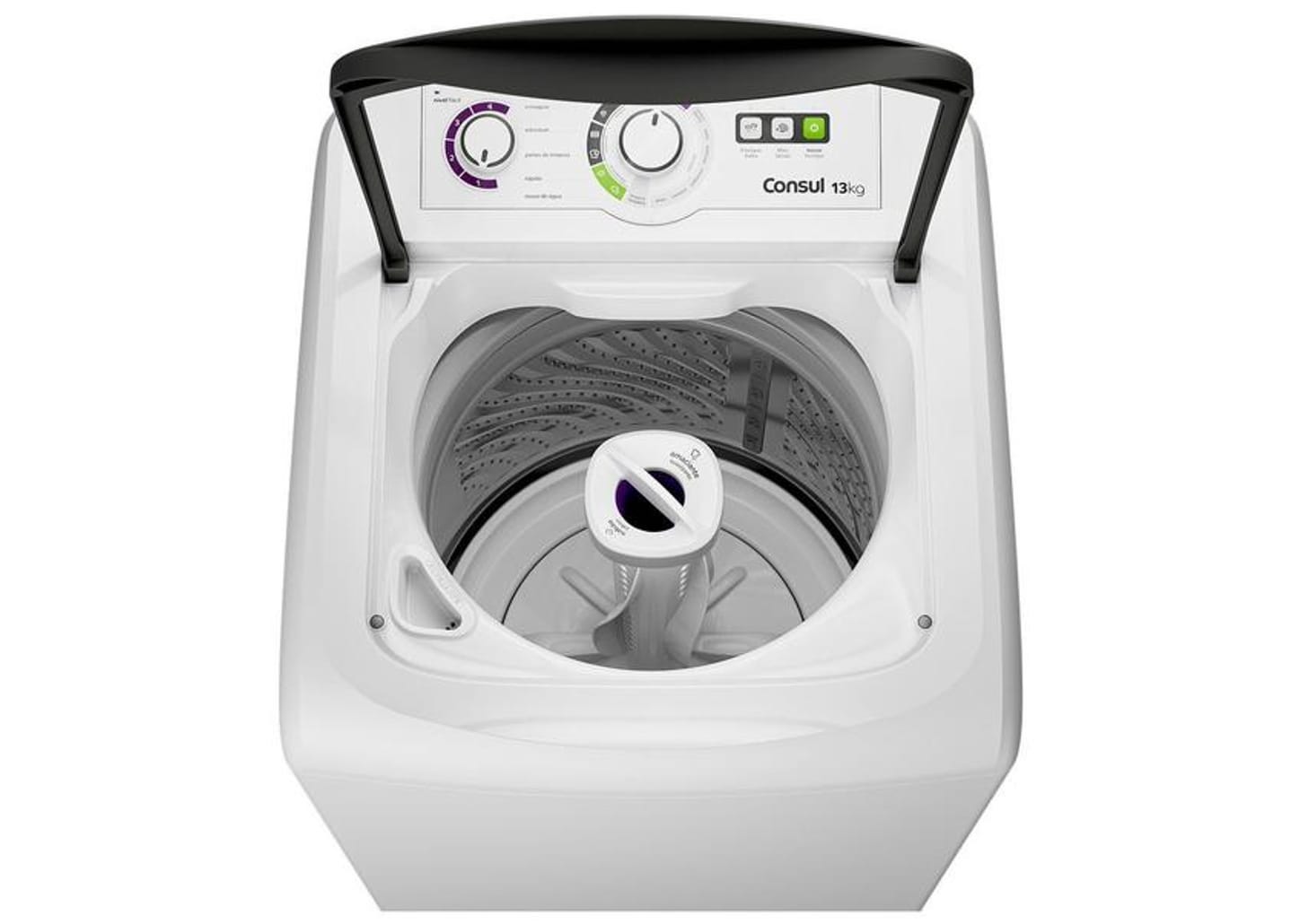 Lavadora de Roupas Consul 13kg Cesto Inox 16 Programas de Lavagem Branca CWH13AB