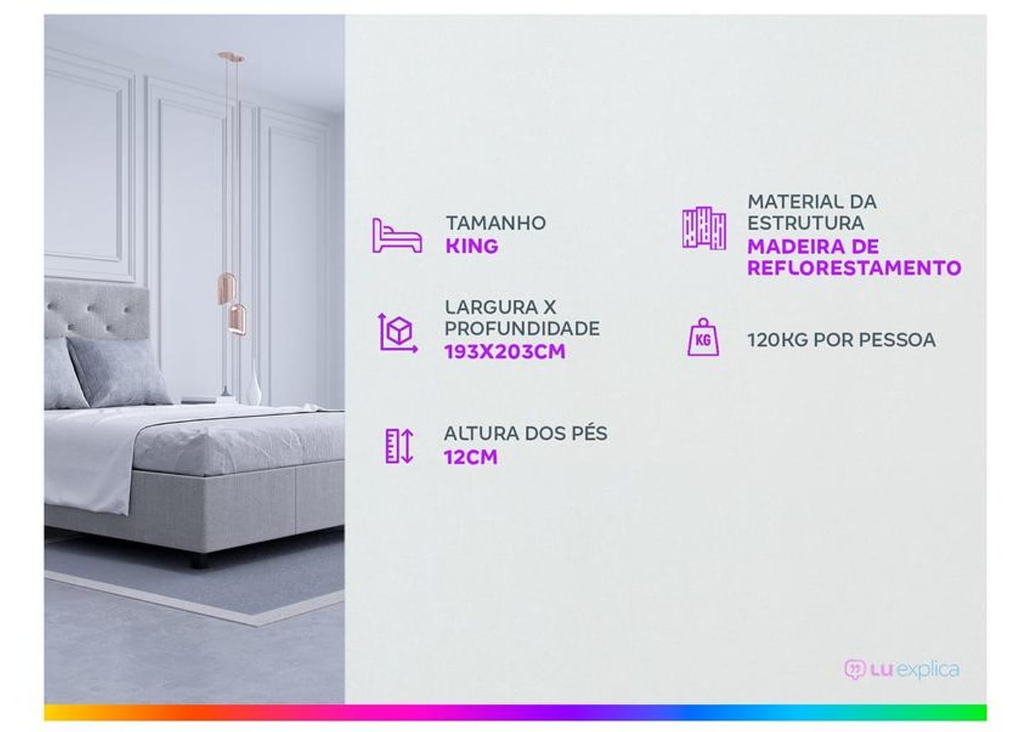 Base Cama Box King Gazin Bipartida 27x203x193cm Vip Topázio