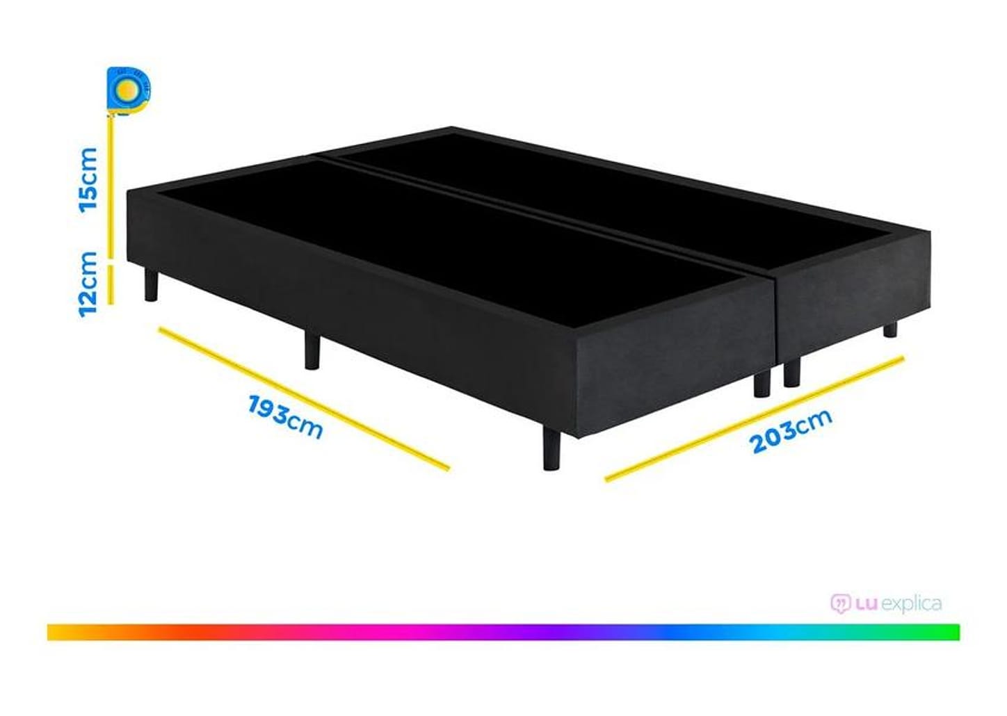 Base Cama Box King Gazin Bipartida 27x203x193cm Vip Topázio