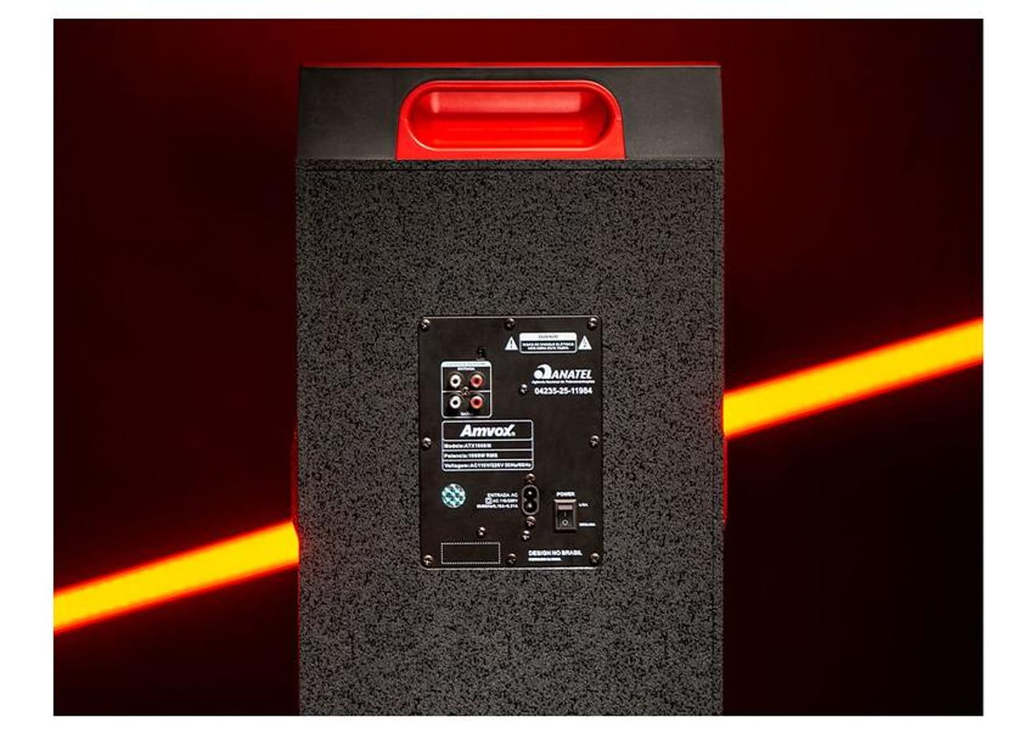 Caixa de Som Torre Amvox ATX 1600M Pancadão Bluetooth 1600W Amplificada